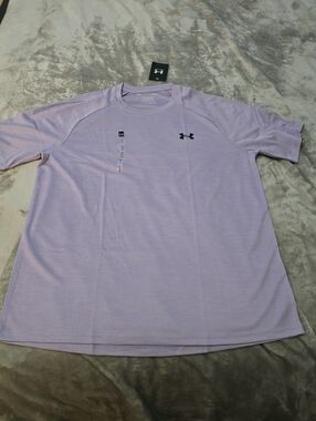 Under Armour Men’s Short Sleeve Performance Tee — Light Lavender With Texture
